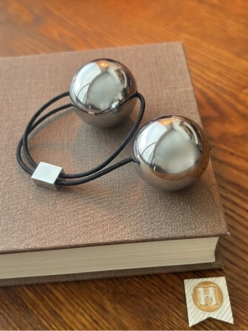 L. Erickson Metallic Ball Hair Tie Set - Gold & Silver